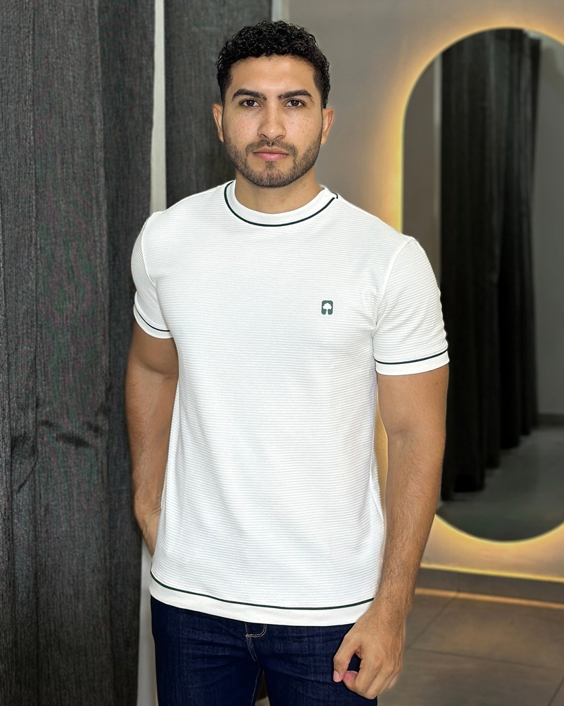 CAMISETA CEIBA CON CONTRASTE VERDE